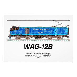 WAG-12B locomotief. goederentrein van de Indiase s Foto Afdruk