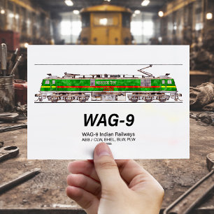 WAG-9 locomotief. goederentrein van de Indiase spo Briefkaart