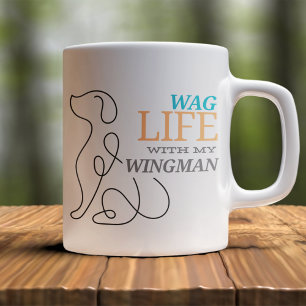 Wag leven met mijn wingman hondeneigenaar extra grote beker