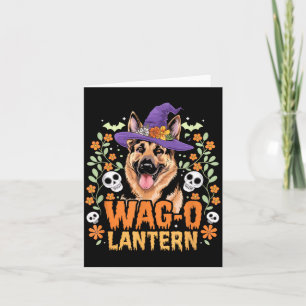 Wag-O-Lantern enge Duitse herder Halloween hond Kaart
