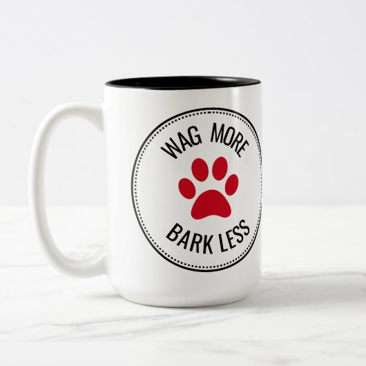 Wag plus d'écorce moins de Mug (Gauche)