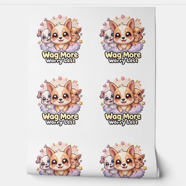 Wag Plus Inquiète Moins Mignonne Décor Mural À Mur (Déroulement)