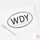 WAGADILLY Ovaal Plaats Bumpersticker Decal Ovale Sticker (Envelop)