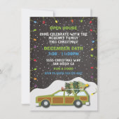 Wagen van kerstfeestpost Open House Kaart (Voorkant)