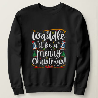 Waggel het zal een vrolijk kerstmis pinguïn vakant trui