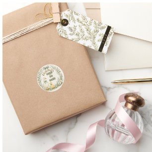 waggelen in wonder saliegroen Favor Box Ronde Sticker