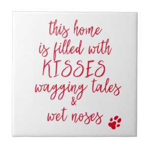 Wagingstallen en natte nosen - Kute dog Quote Tegeltje