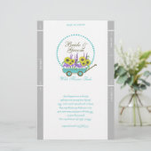 Wagon and Flowers Packet Sjabloon Wedding Favor (Staand voorkant)