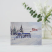 Wagon couvert de neige - carte postale (Debout devant)