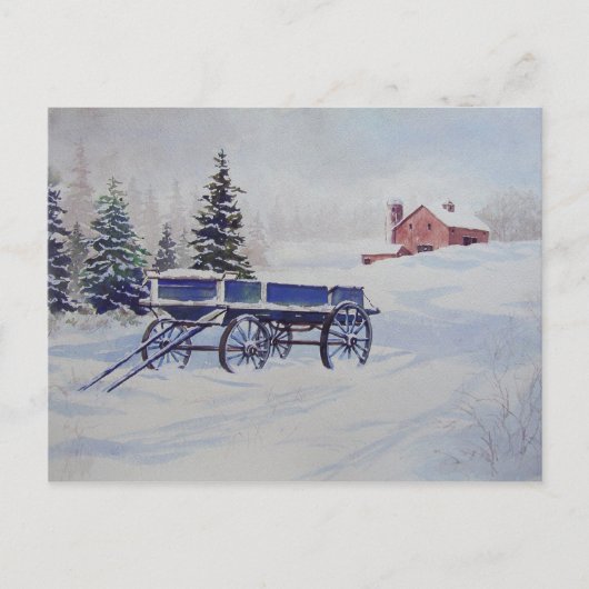 Wagon couvert de neige - carte postale (Devant)