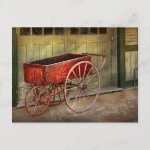 Wagon - Die oude rode wagen Briefkaart