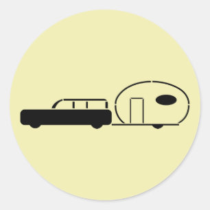 Wagon- en RV-aanhangwagen voor station Ronde Sticker