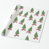 Wagon kerstboom cadeaupapier (Uitgerold)