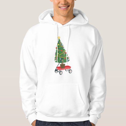 Wagon kerstboom hoodie (Voorkant)
