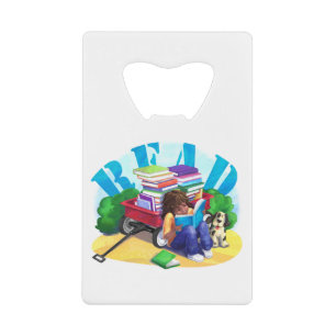 Wagon Kunst voor boek LEZEN Kredietkaart Flessenopener