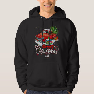  Wagon Red Truck - kerstboom Pajama Fami Hoodie