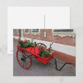Wagon rouge sur carte postale (Devant / Derrière)