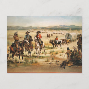 Wagon Train  schilderij Briefkaart