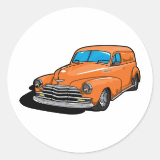 Wagon van scherm ronde sticker