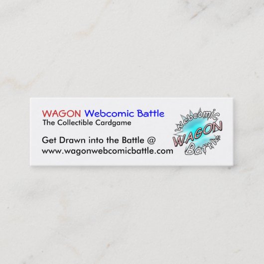 WAGON Webcomic Battle Cards Mini Visitekaartje (Voorkant)