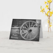 Wagon Wheel Bonne Carte de voeux d'anniversaire (Fleur jaune)