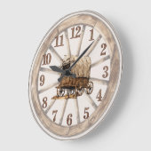 Wagon Wheel Couvert Wagon Wall Horloge 2 (Angle)