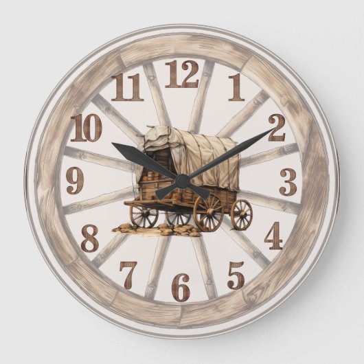 Wagon Wheel Couvert Wagon Wall Horloge 2 (Recto)