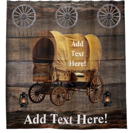 Wagon Wheel Covered Wagon Shower Curtain Douchegordijn (Voorkant)