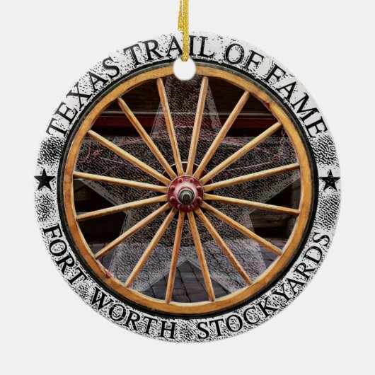 Wagon Wheel of Fort Worth, Texas Ceramic Ornament (Achterkant)