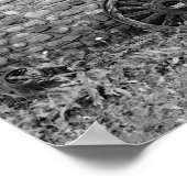 Wagon Wheel Rock Wall Black & White foto Poster (Hoek)