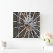 Wagon Wheel Wall Clock Vierkante Klok (Huis)