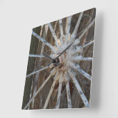 Wagon Wheel Wall Clock Vierkante Klok (Hoek)