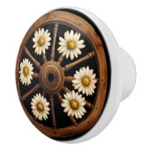 Wagon Wheel White Daisies Rustiek Keramische Knop (Rechts)