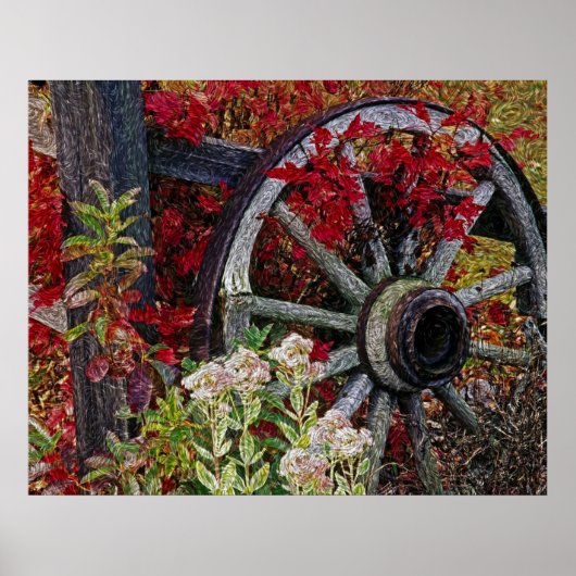 Wagon Wiel Afdruk Poster (Voorkant)
