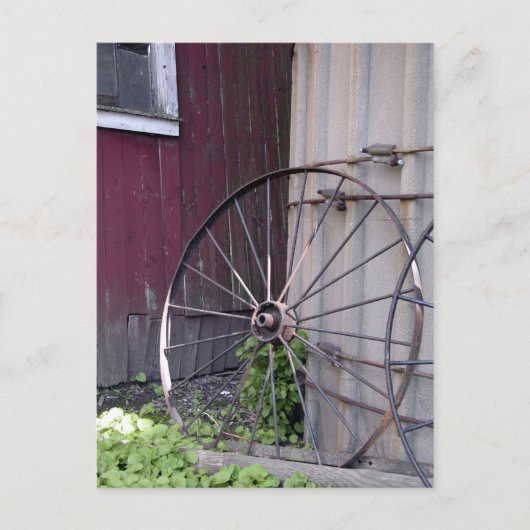 Wagon Wiel en Silo Briefkaart (Voorkant)