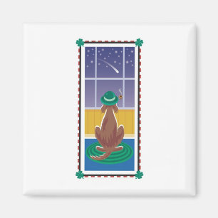 WagsToWishes_Irish Setter die op een Ster wensen Magneet