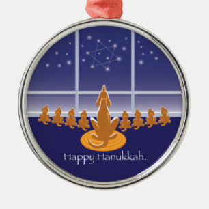 WagsToWishes®_Menorah Honden Metalen Ornament