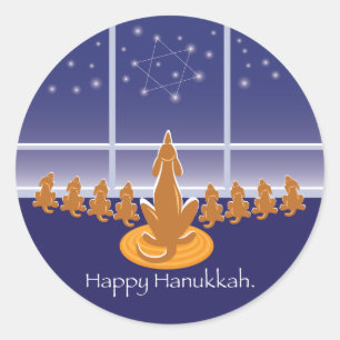 WagsToWishes_Menorah Honden Ronde Sticker