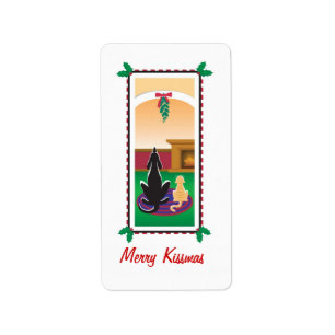 WagsToWishes_Merry Kissmas cadeauomslag Etiket