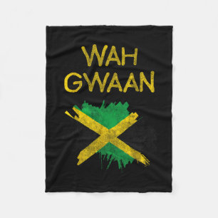 Wah Gwaan Jamaica Vlag Jamaicaanse Trots Reggae Va Fleece Deken