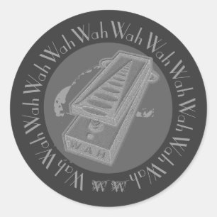 Wah Wah Pedal Gray Ronde Sticker