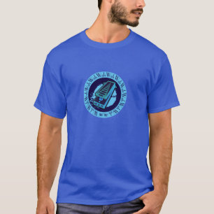 Wah Wah Pedal Lite Blue Oval T-shirt