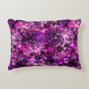 Wahine Lace Hawaiian Orchid Collage Accent Kussen