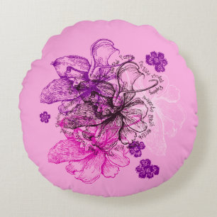 Wahine Lace Hawaiian Orchid Omkeerbaar Rond Kussen