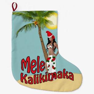 Wahine Pin-up Mele Kalikimaka kerststop Grote Kerstsok