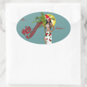 Wahine Pinup Kerst Gift Label Stickers (Tas)