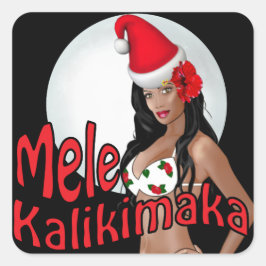 Wahine Pinup Mele Kalikimaka Kerst stickers 2