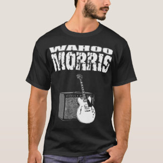 Wahoo Morris T, White on Black: Guitaar & ampère T-shirt