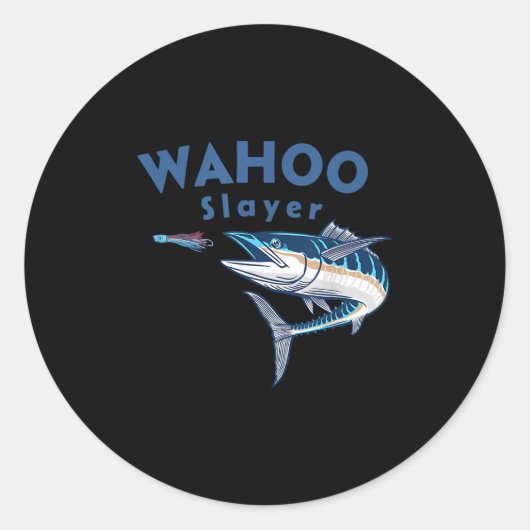 Wahoo Slayer Salt Water Fishing Wahoo Ronde Sticker (Voorkant)