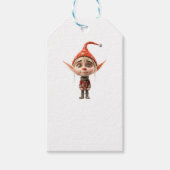 Waifish Meisje Kerst Elf Witte Gift Labels Cadeaulabel (Voorkant)